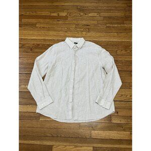 Express Men's Long Sleeve Button Down Linen Blend Shirt Size XL Slim 1MX